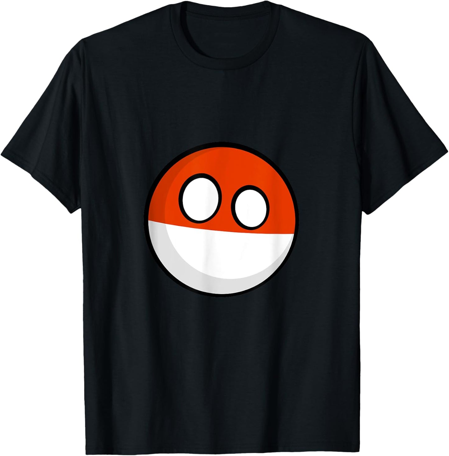 Polish Heritage Polandball Countryball Funny Flag T-Shirt - T-Shirt | Black