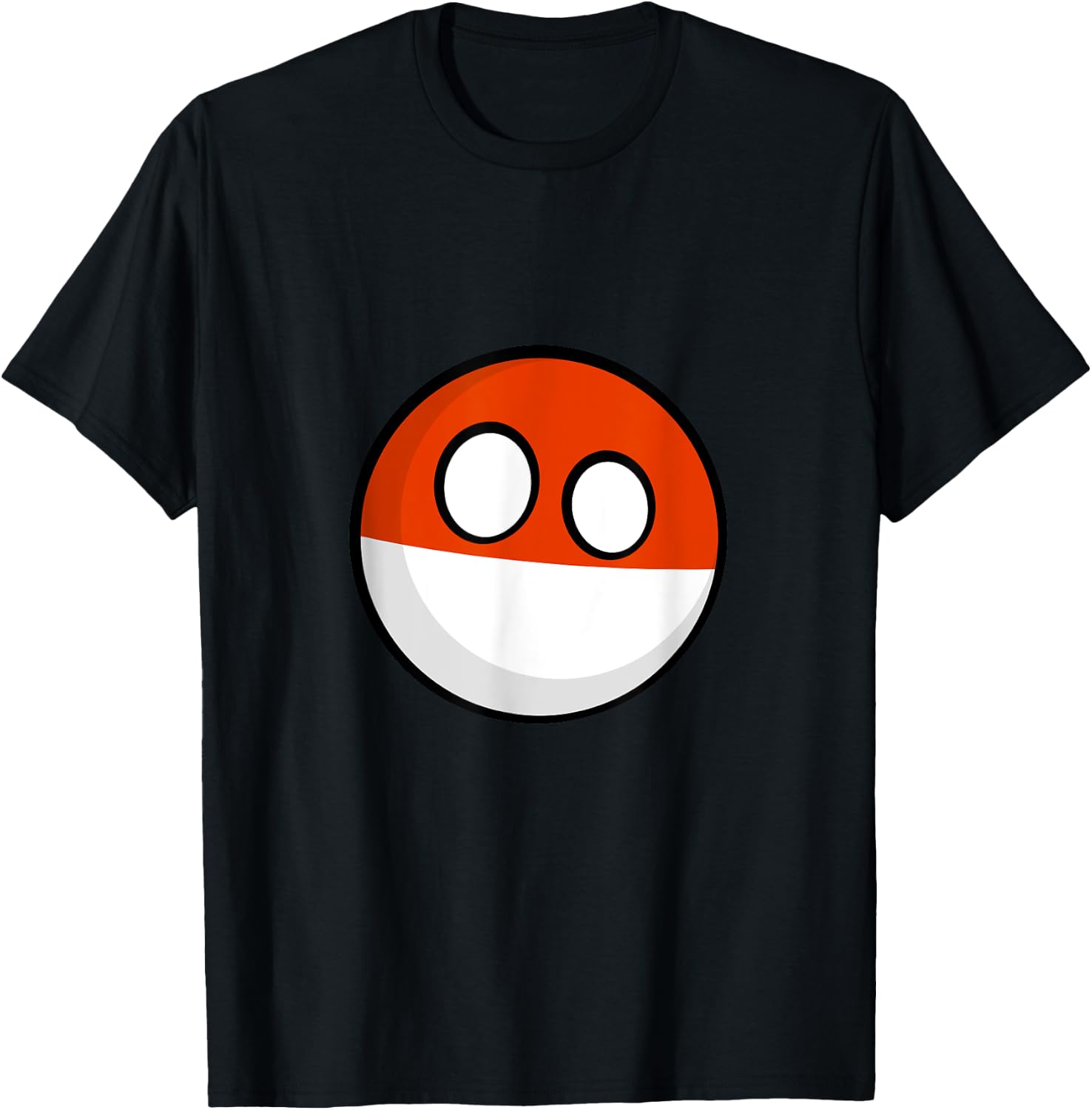 Polish Heritage Polandball Countryball Funny Flag T-Shirt - T-Shirt | Black