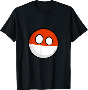 Polish Heritage Polandball Countryball Funny Flag T-Shirt - T-Shirt | Black