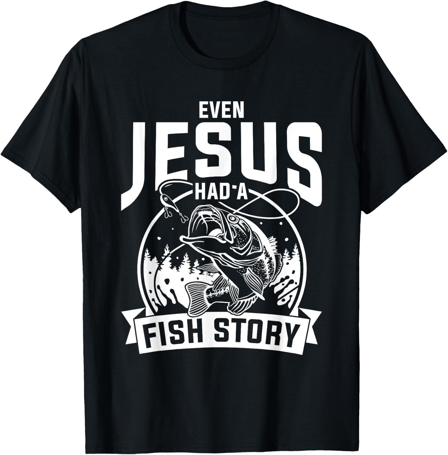 Funny Christian Fisherman Jesus Bible Prayer Gift Jesus T-Shirt - T-Shirt | Black