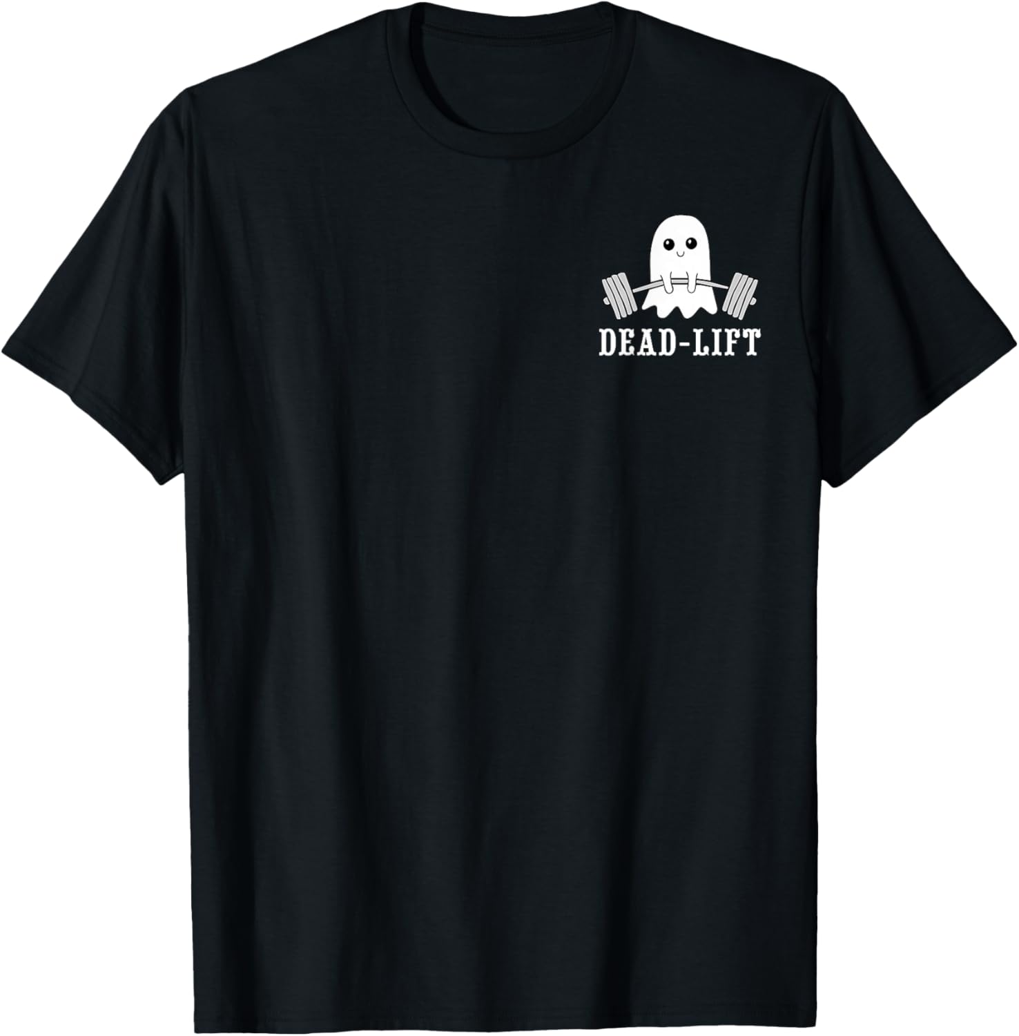Dead Lift Ghost Gym Halloween Weight Lifting Workout Pocket T-Shirt - T-Shirt | Black