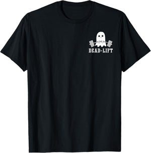 Dead Lift Ghost Gym Halloween Weight Lifting Workout Pocket T-Shirt - T-Shirt | Black