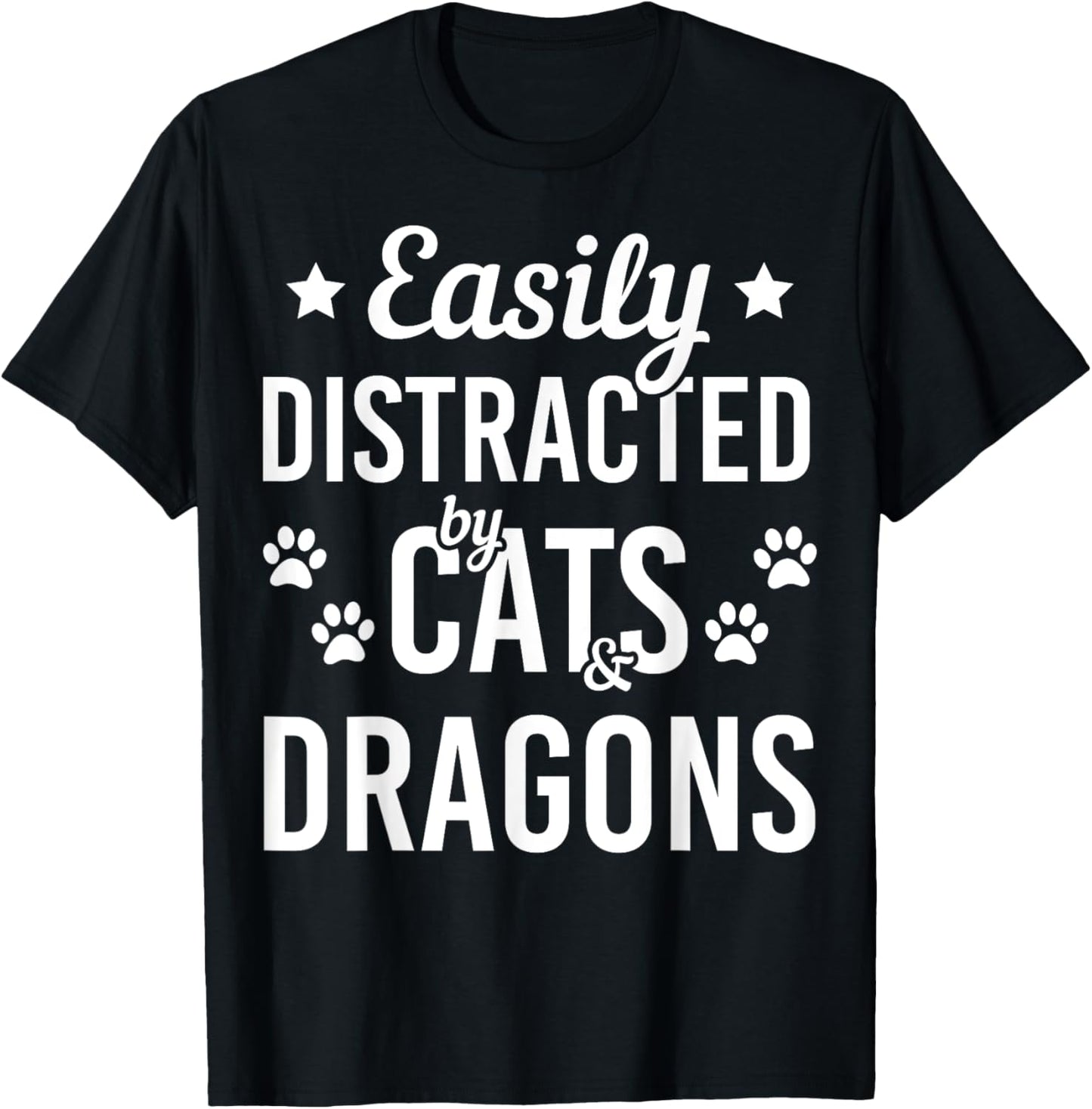 Cat Lover Dragon Lover Cats And Dragons Funny Cat T-Shirt - T-Shirt | Black