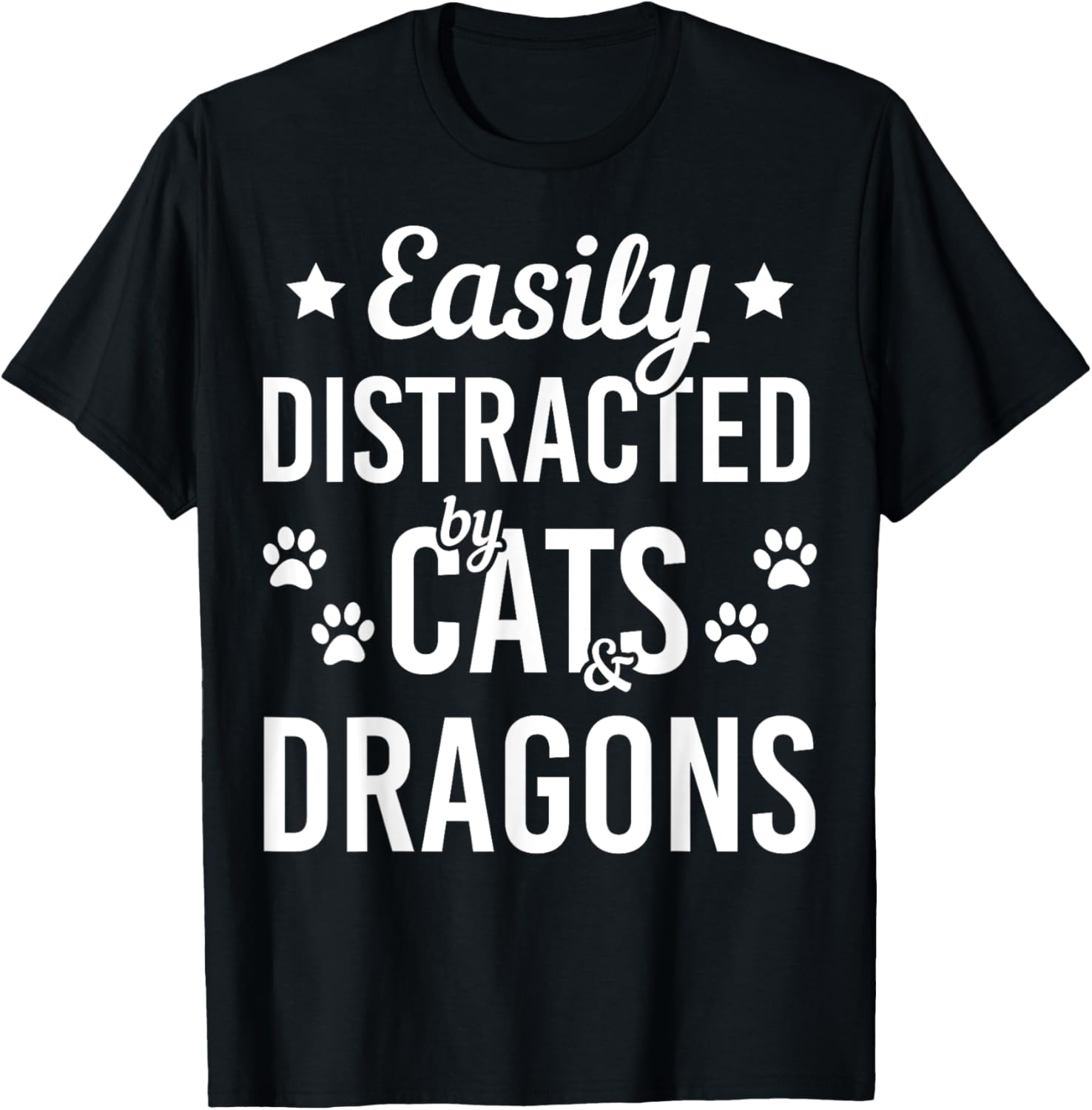Cat Lover Dragon Lover Cats And Dragons Funny Cat T-Shirt - T-Shirt | Black