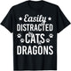 Cat Lover Dragon Lover Cats And Dragons Funny Cat T-Shirt - T-Shirt | Black
