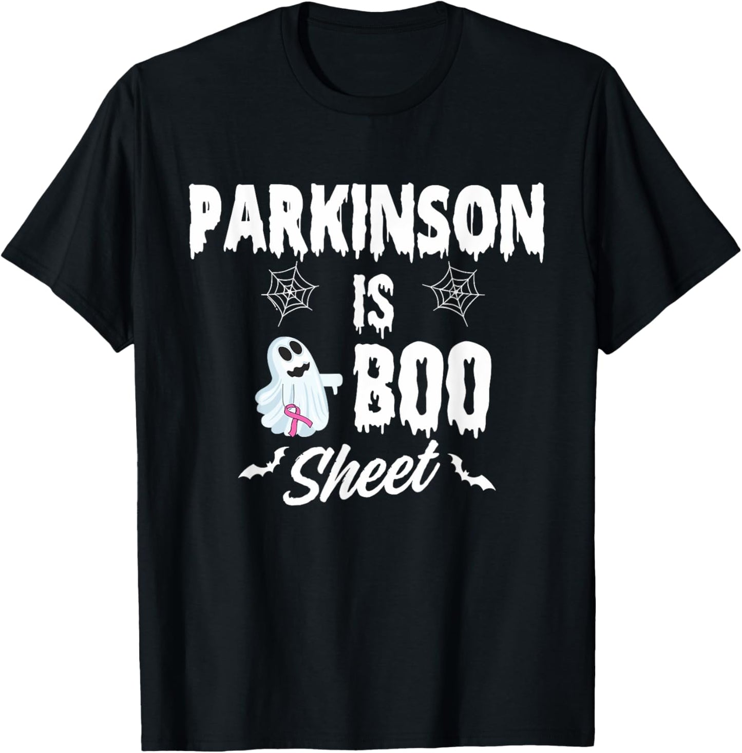 Vintage Cute Halloween Ghost Parkinson Is Boo Sheet T-Shirt - T-Shirt | Black