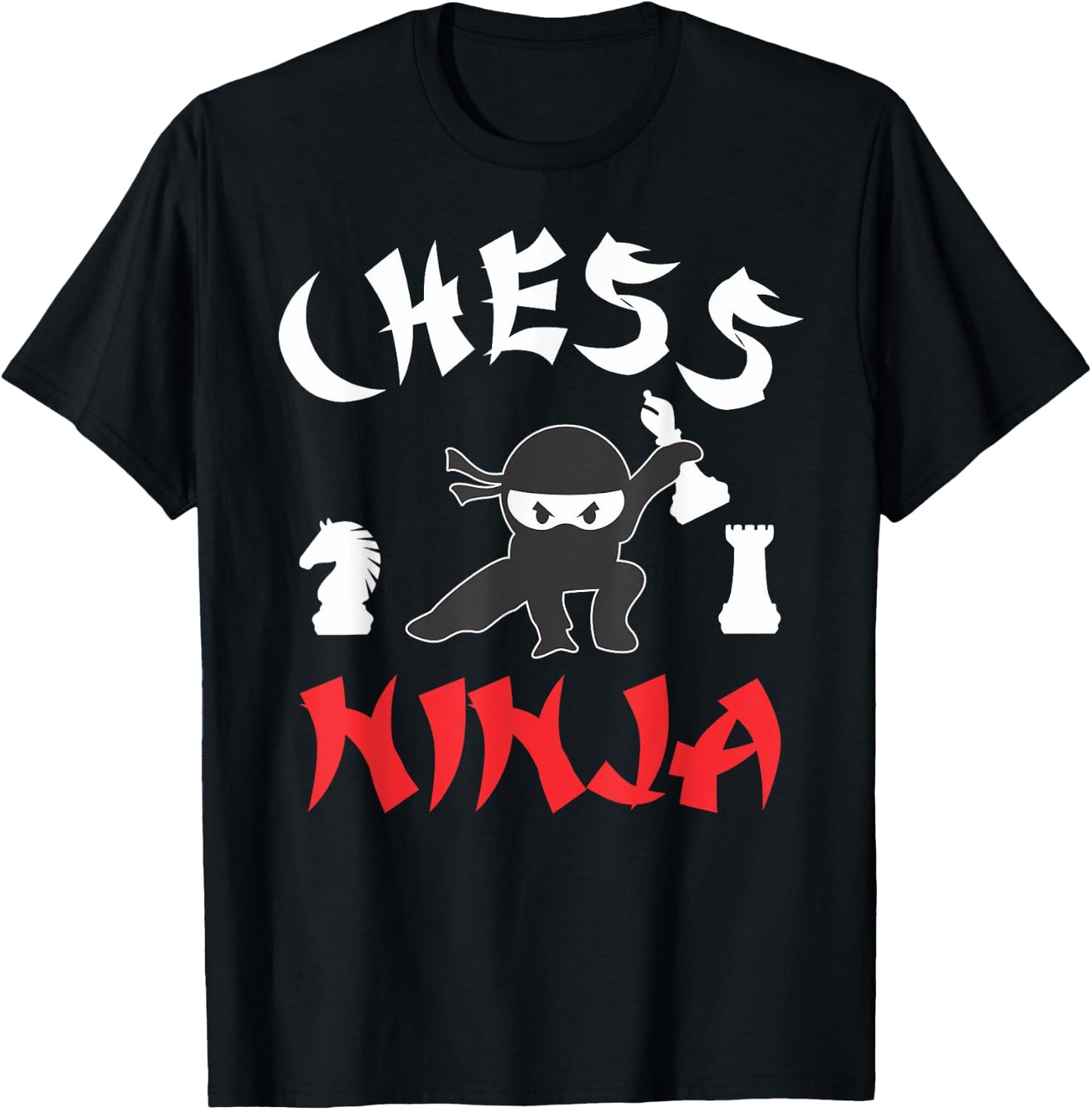 Chess Ninja Funny Chess Lover Sport Ninja T-Shirt - T-Shirt | Black