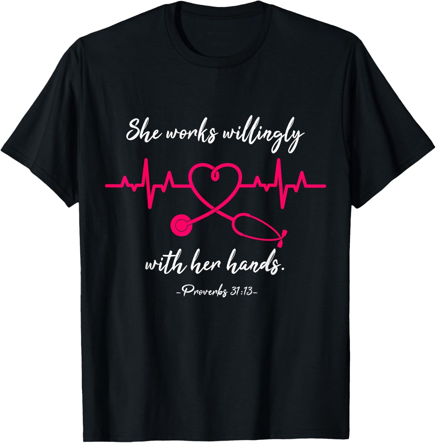 RN Nurse Life Heartbeat Proverbs Cool Nursing Graduate Gift T-Shirt - T-Shirt | Black