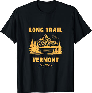 Long Trail America USA Vermont Long Distance Hiking Mountains Camping T-Shirt - T-Shirt | Black