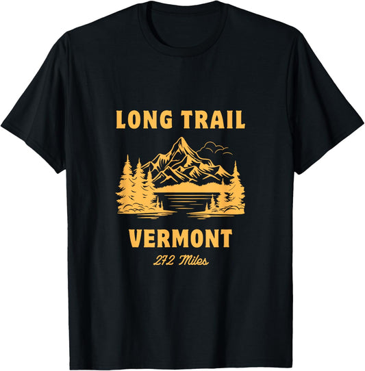 Long Trail America USA Vermont Long Distance Hiking Mountains Camping T-Shirt - T-Shirt | Black