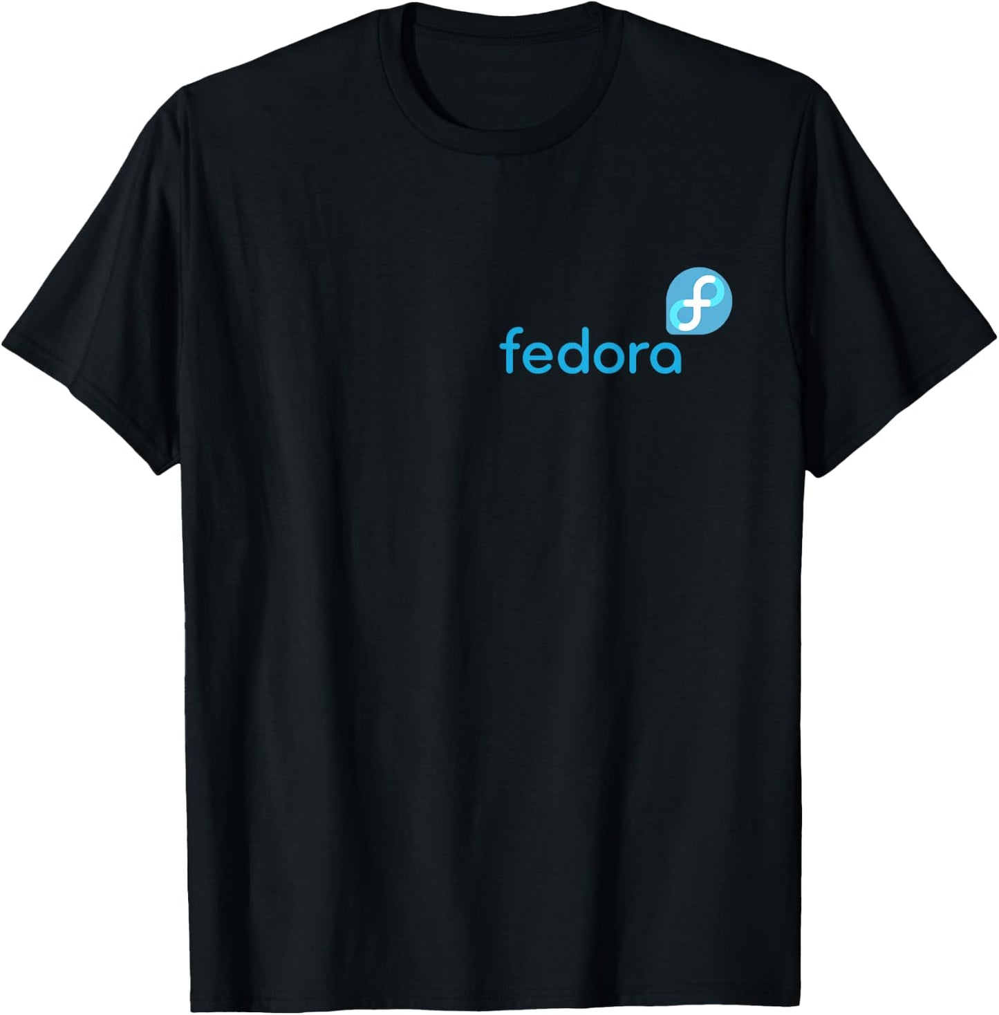 Linux Fedora New Blue tagline and Logo Open Source Os T-Shirt - T-Shirt | Black