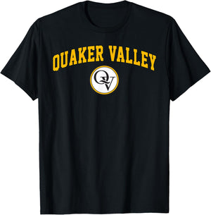 Quaker Valley Design High School Arch Vintage Design T-Shirt - T-Shirt | Black