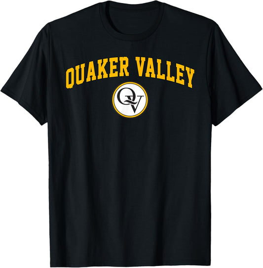 Quaker Valley Design High School Arch Vintage Design T-Shirt - T-Shirt | Black