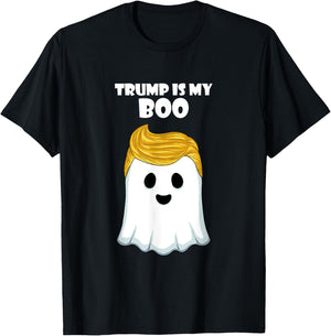 Trump 2024 Hair Funny Ghost Halloween Boo T-Shirt - T-Shirt | Black