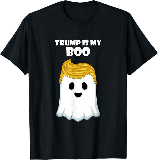 Trump 2024 Hair Funny Ghost Halloween Boo T-Shirt - T-Shirt | Black