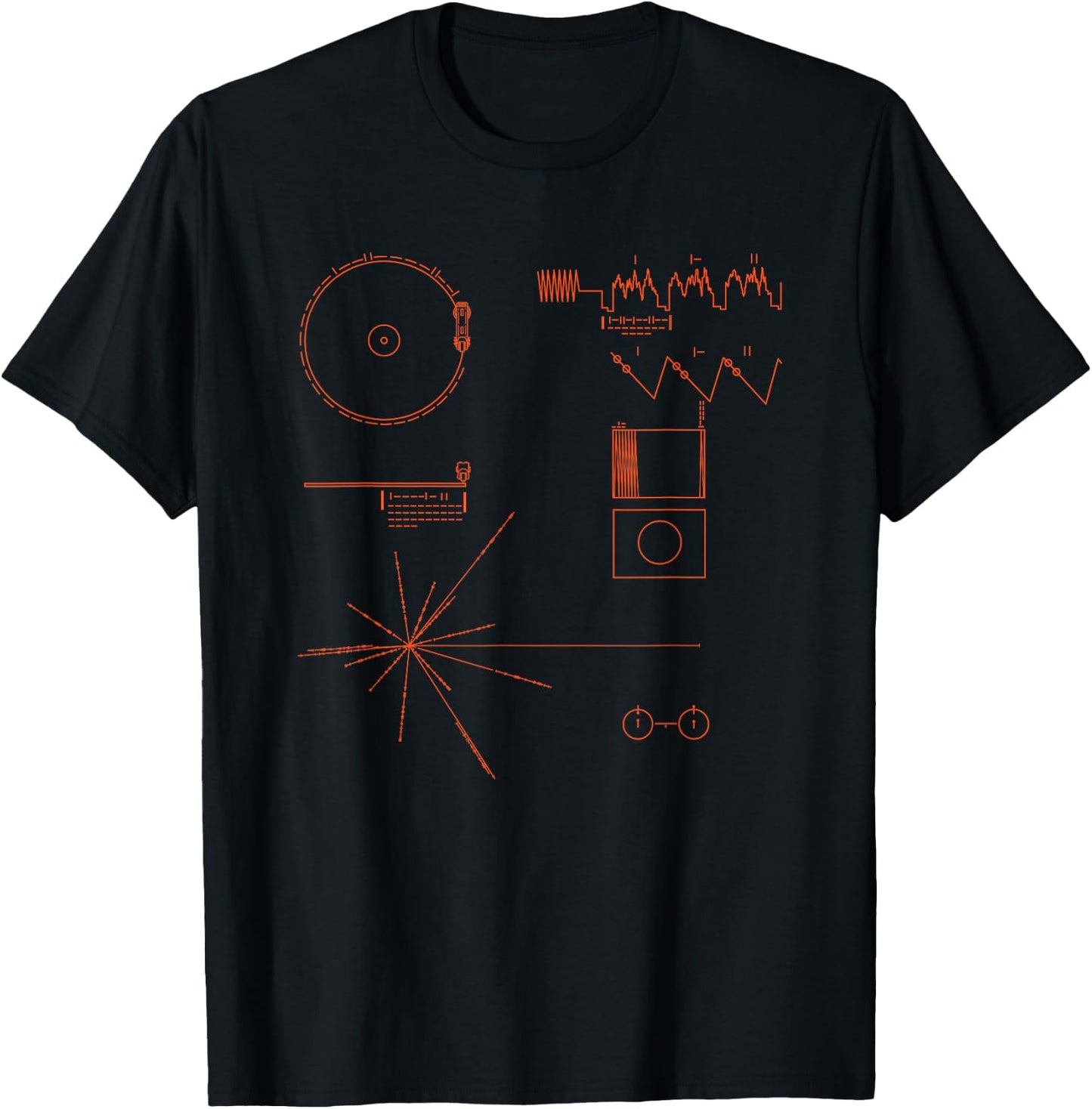 Voyager Golden Record T-Shirt - T-Shirt | Black