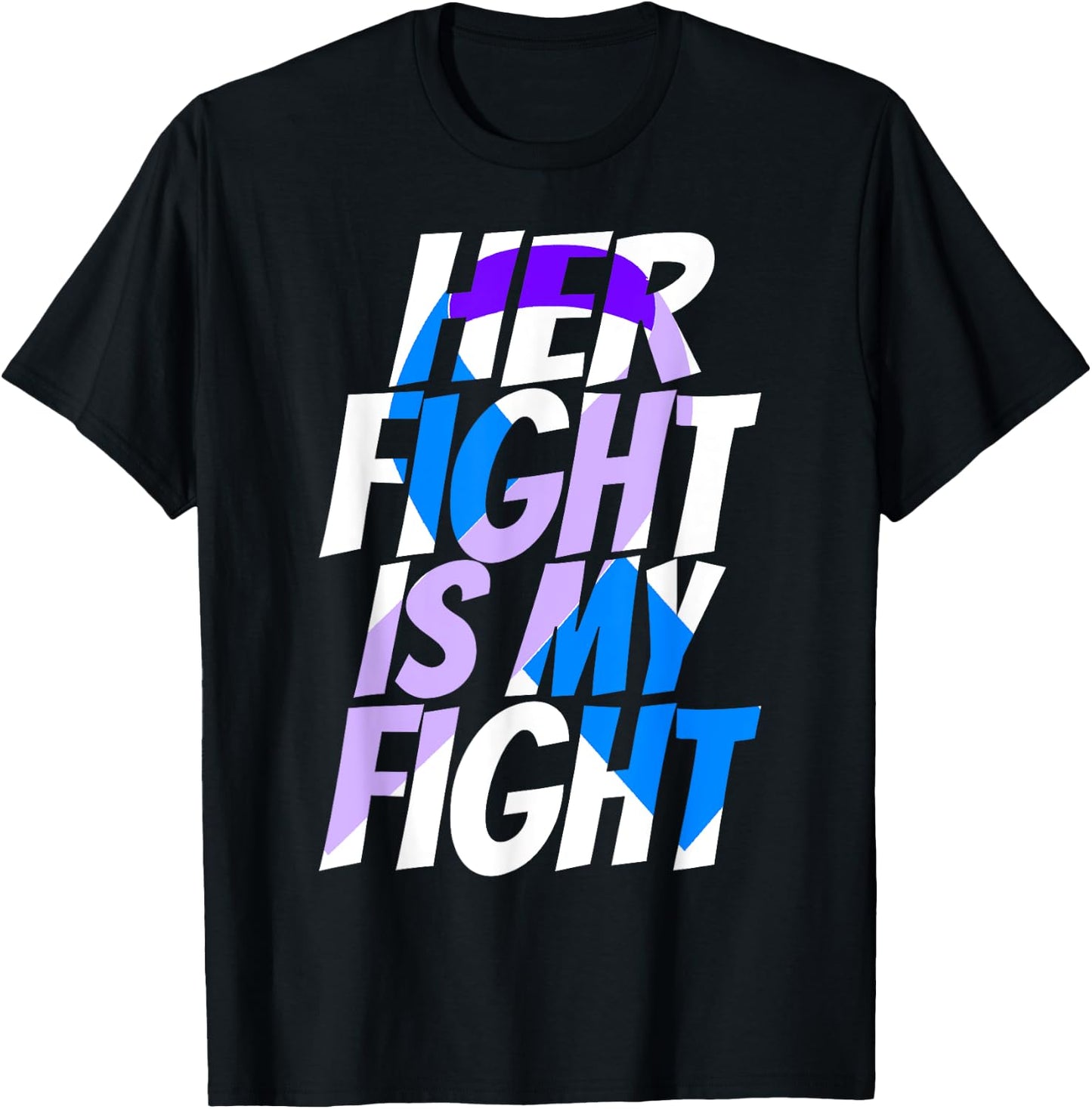 Cute Purple Blue Ribbon Shirt Preeclampsia Awareness T-Shirt - T-Shirt | Black