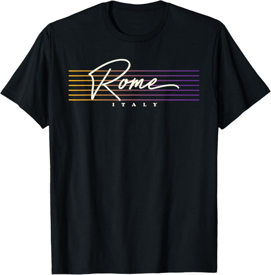 Nostalgic Retro Style Rome T-Shirt - T-Shirt | Black
