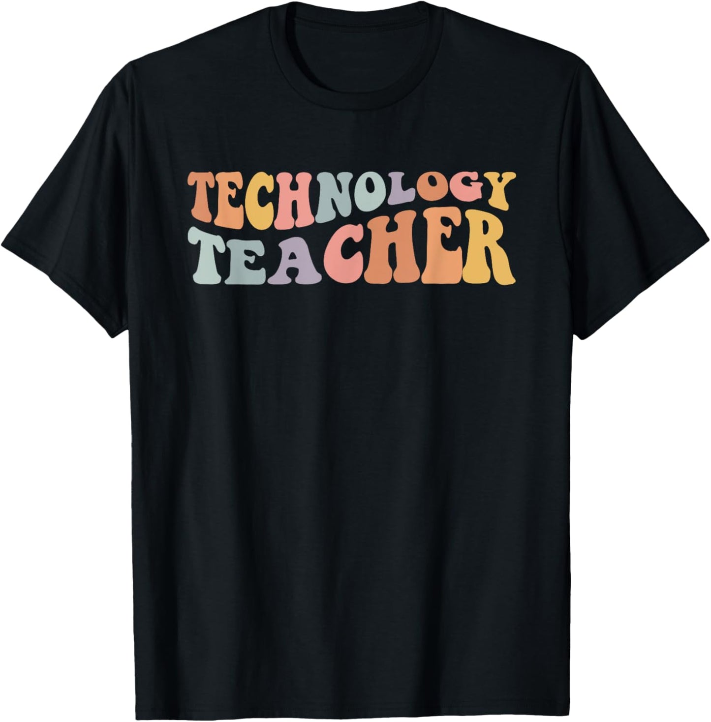 Retro Technology Teacher Shirt, Tech Teacher Men Women T-Shirt - T-Shirt | Black