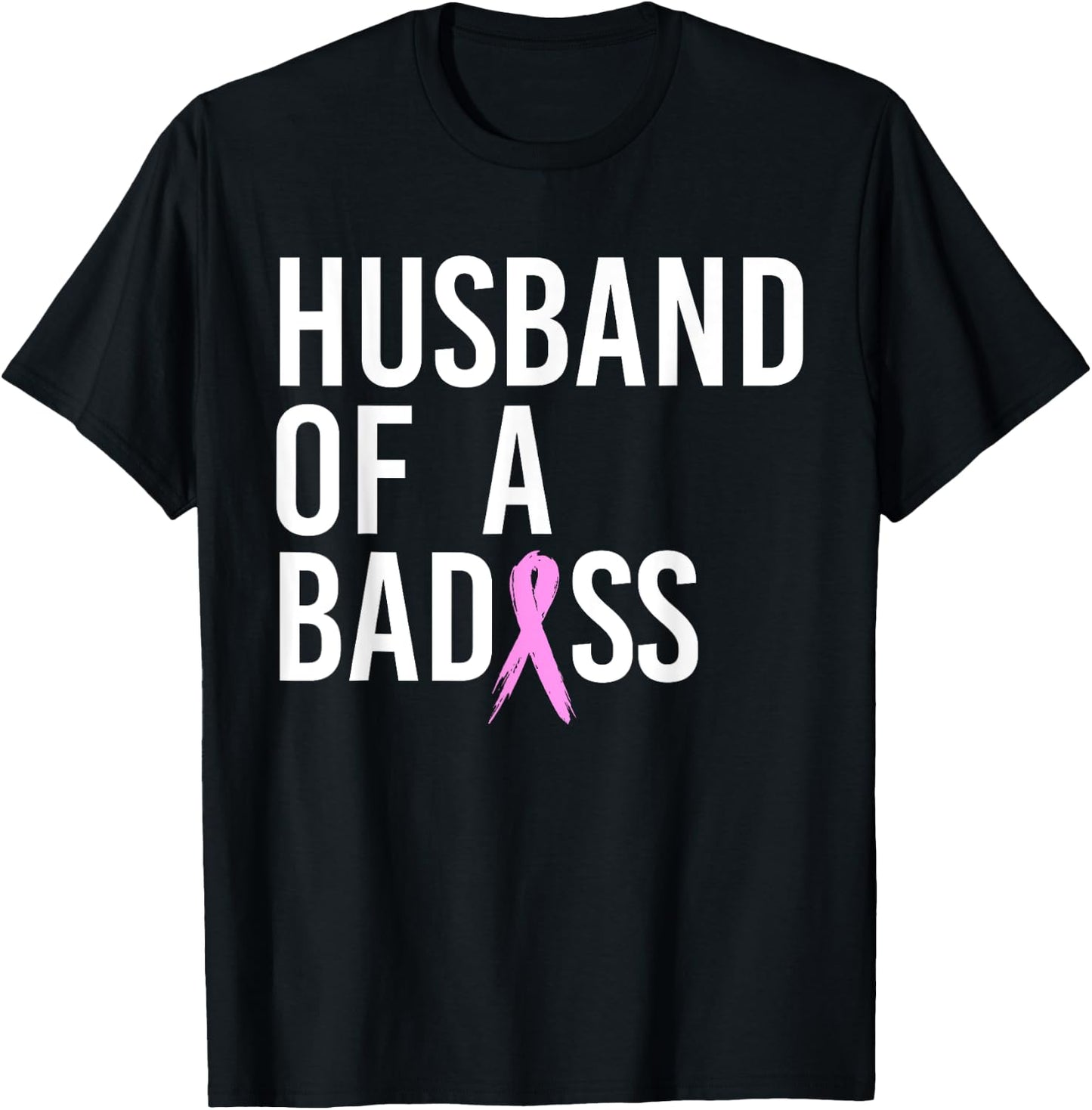 Funny Breast Cancer Husband Design To Support Wife T-Shirt - T-Shirt | Black