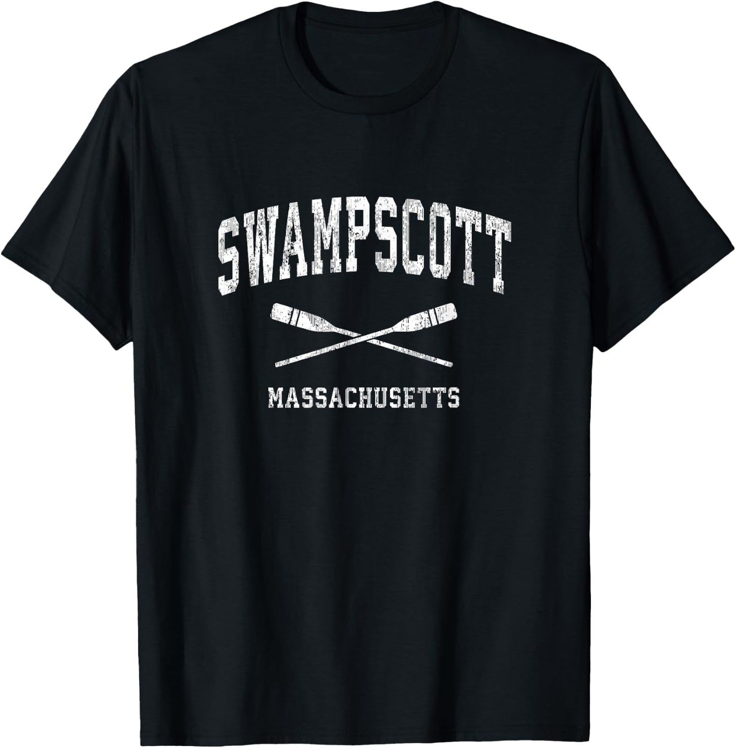 Swampscott Massachusetts Vintage Nautical Paddles Sports Oar T-Shirt - T-Shirt | Black