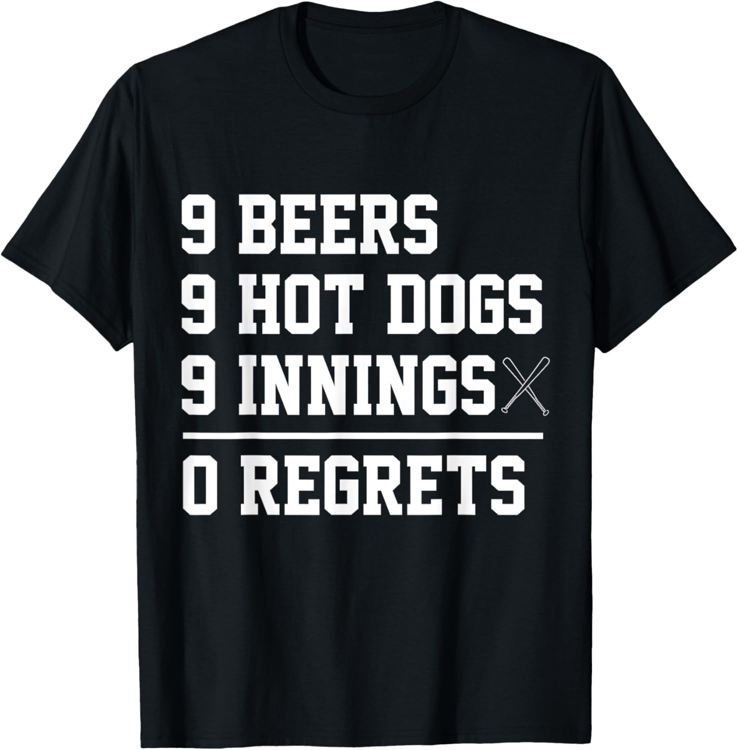 9 9 9 Challenge Baseball 9 Hot Dogs 9 Beers 9 Innings T-Shirt - T-Shirt | Black
