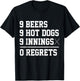 9 9 9 Challenge Baseball 9 Hot Dogs 9 Beers 9 Innings T-Shirt - T-Shirt | Black
