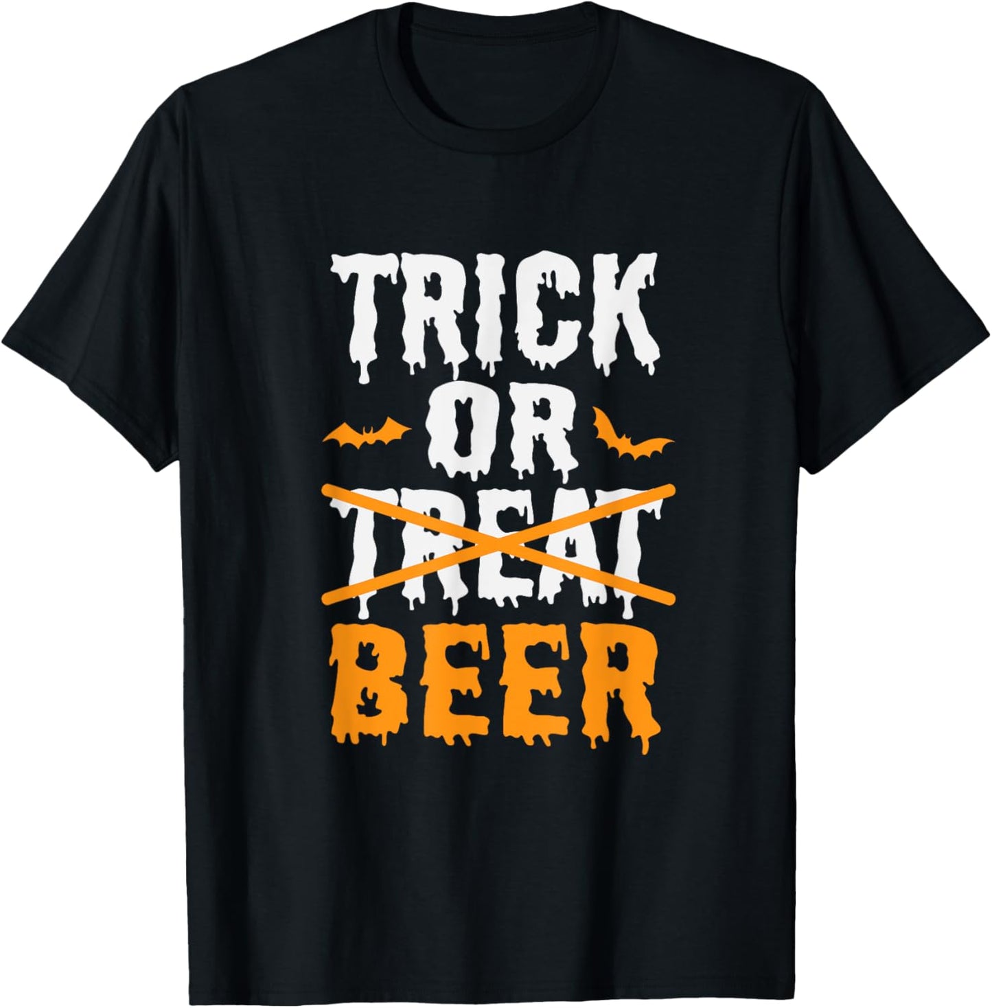 Trick Or Treat Funny Halloween Beer Drinking T-Shirt - T-Shirt | Black
