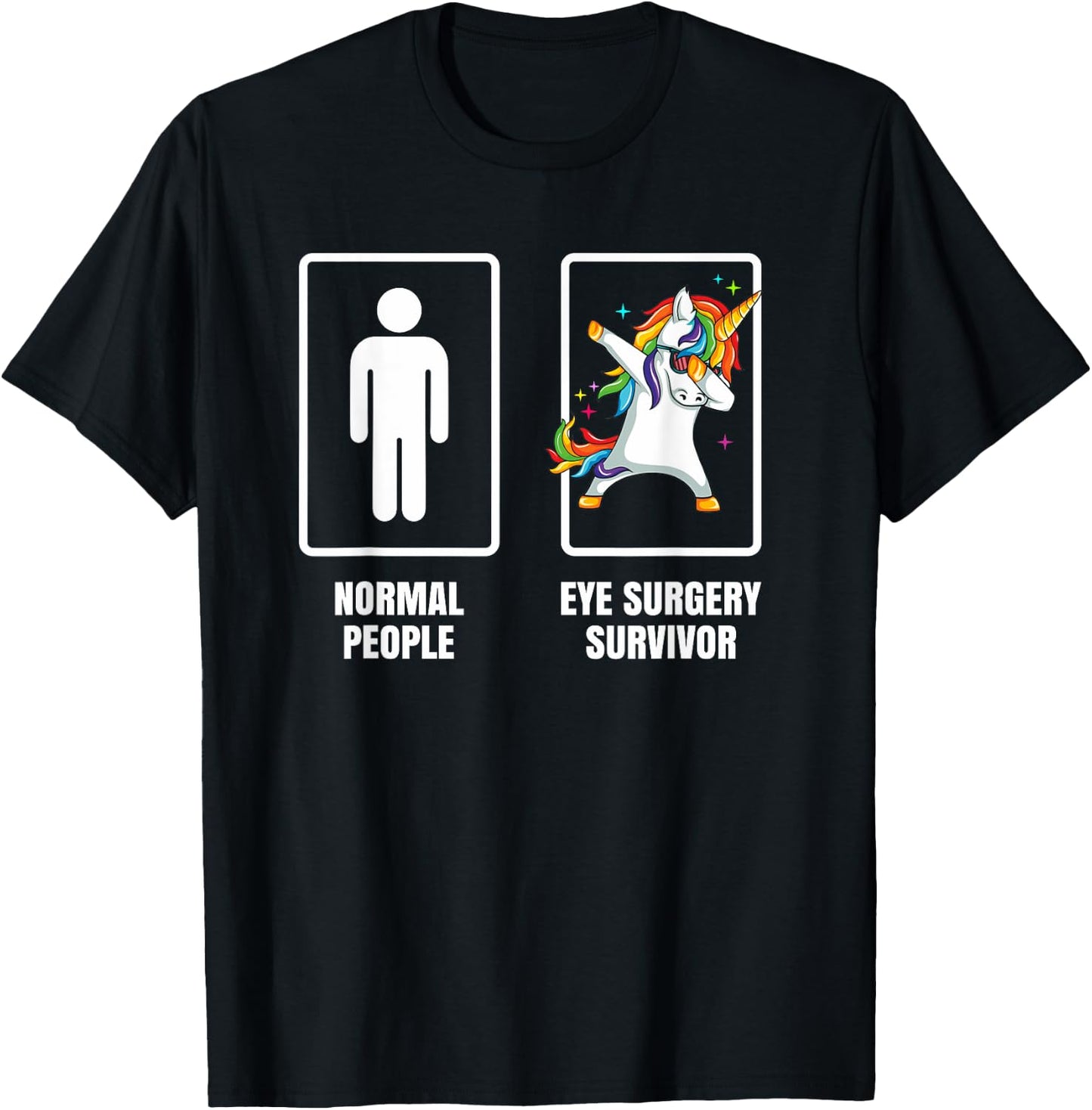 Dabbing Unicorn Eye Surgery Survivor Recovery Get Well Gift T-Shirt - T-Shirt | Black