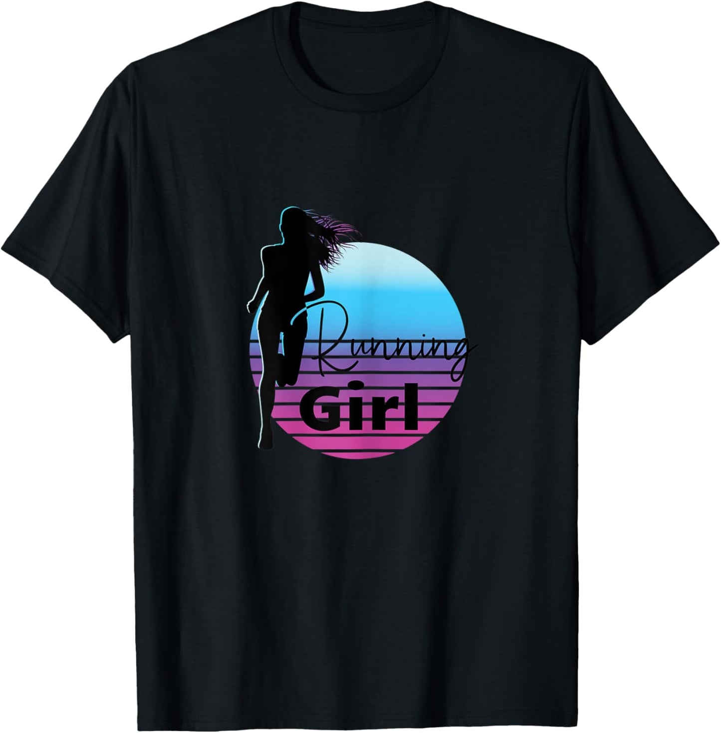 Running Girl - Running and Jogging Female Runner T-Shirt - T-Shirt | Black