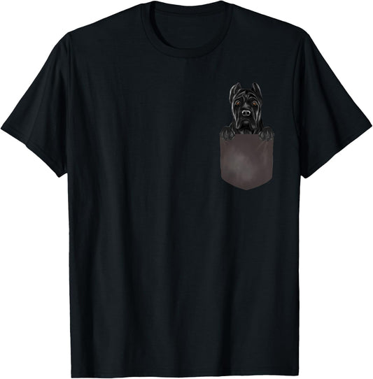 Dog In Pocket Funny Dog Lover Cane Corso Men Women Girls Kids T-Shirt - T-Shirt | Black