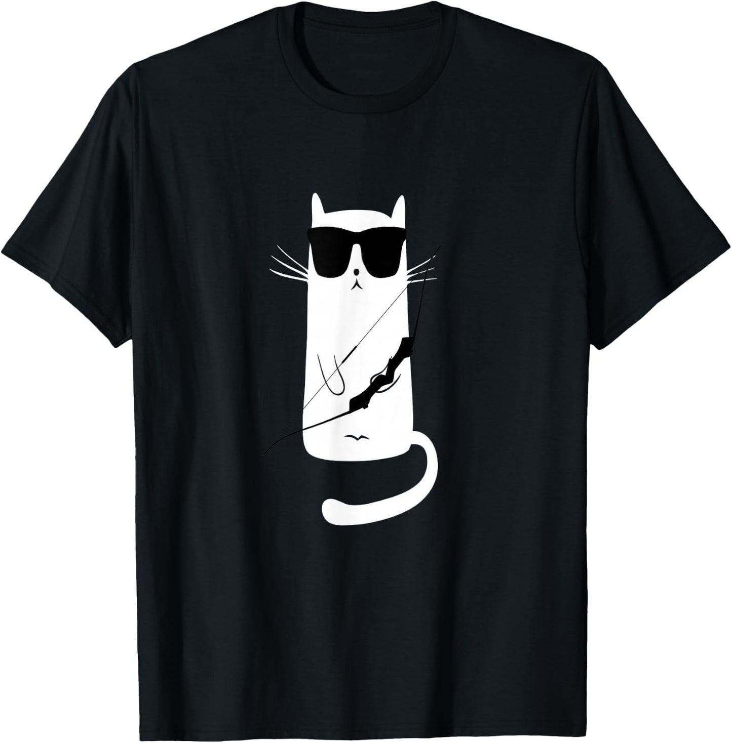 Funny Cat Wearing Sunglasses Archery T-Shirt - T-Shirt | Black