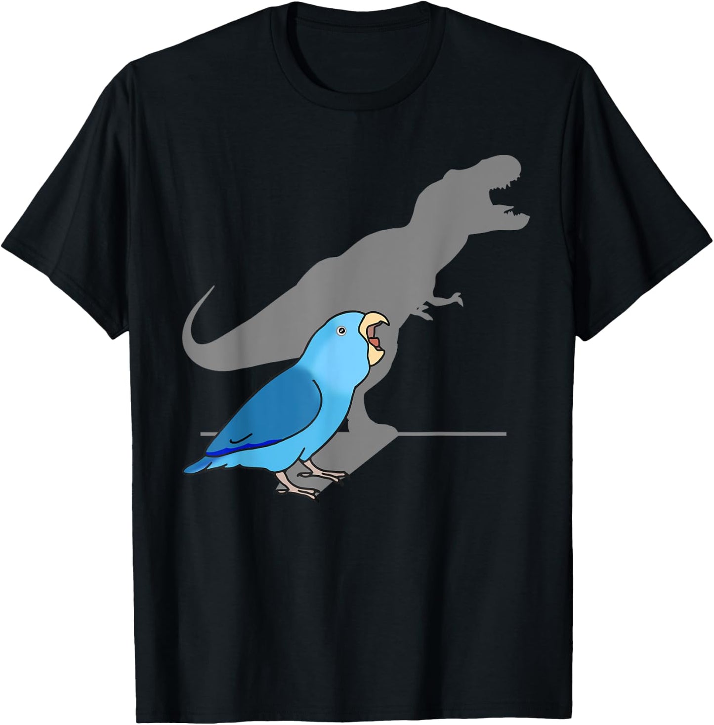 T-rex Blue Parrotlet Cute Parakeet Funny Parrot Birb memes T-Shirt - T-Shirt | Black