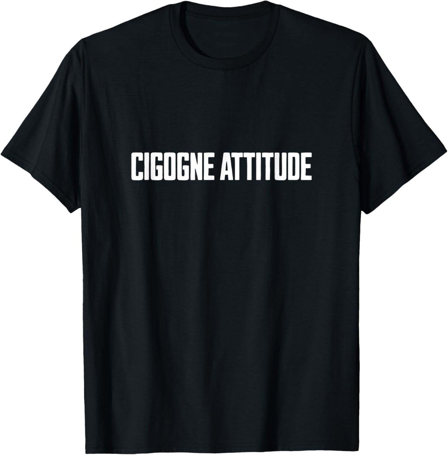 Stork Attitude Gift Humor Alsace , Black, S T-Shirt - T-Shirt | Black