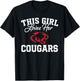 Crosby Cougars Logo This Girl Loves Her HS T-Shirt - T-Shirt | Black