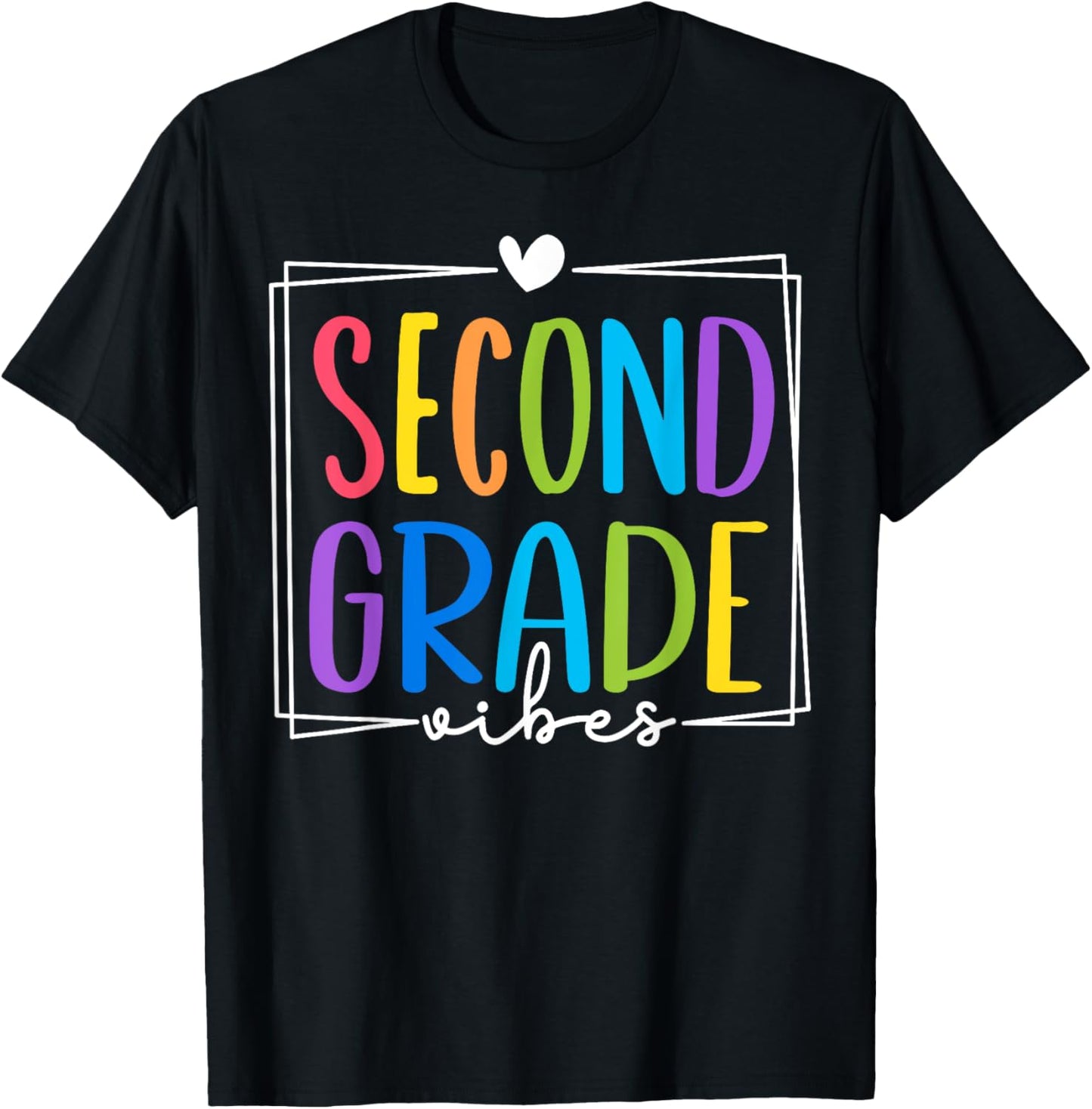 2nd Grade Vibes Back To School Hello 2nd Grade Teacher Kids T-Shirt - T-Shirt | Black