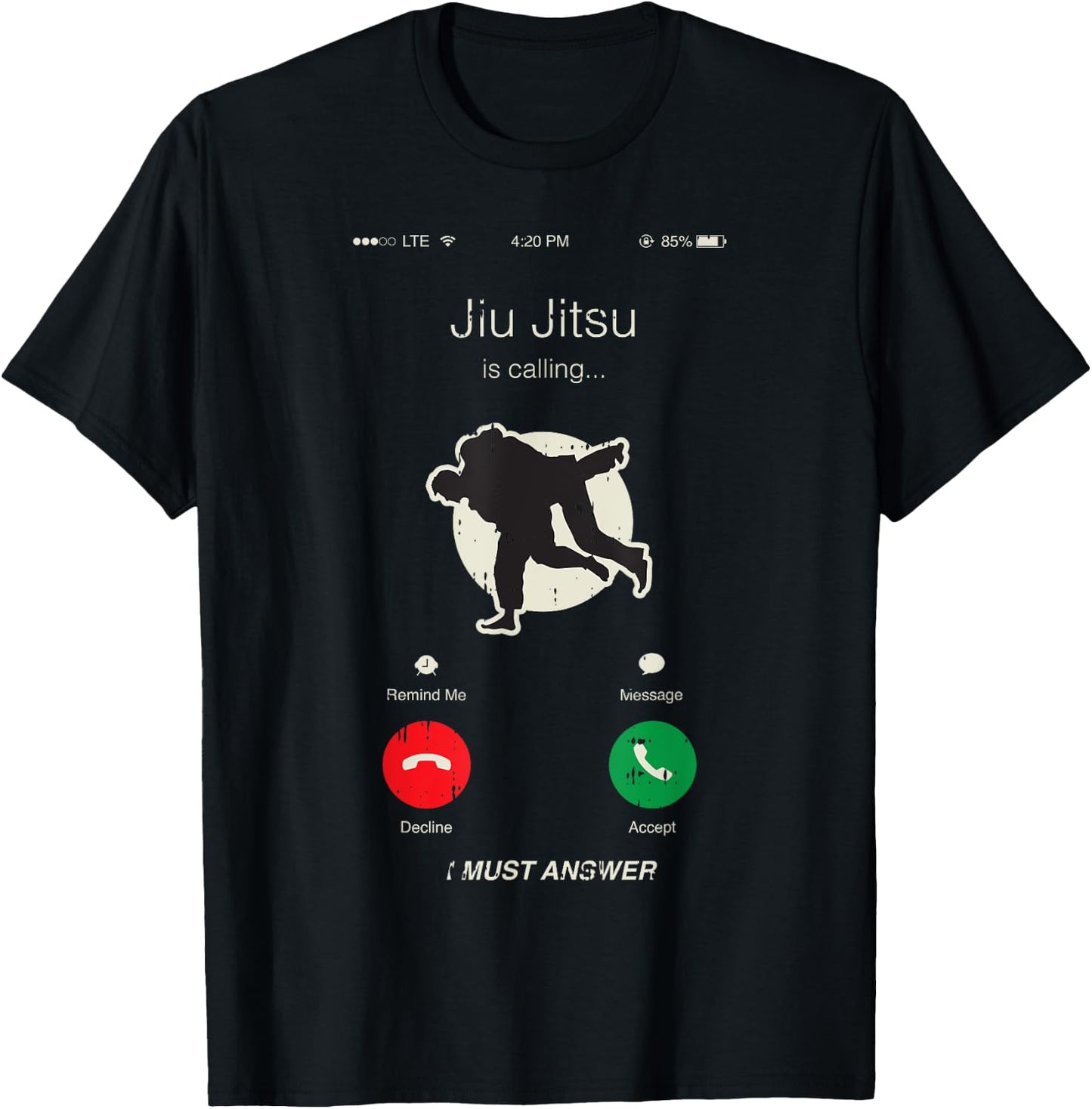 Jiu Jitsu Is Calling Martial Arts Cool MMA Fighter Gifts T-Shirt - T-Shirt | Black