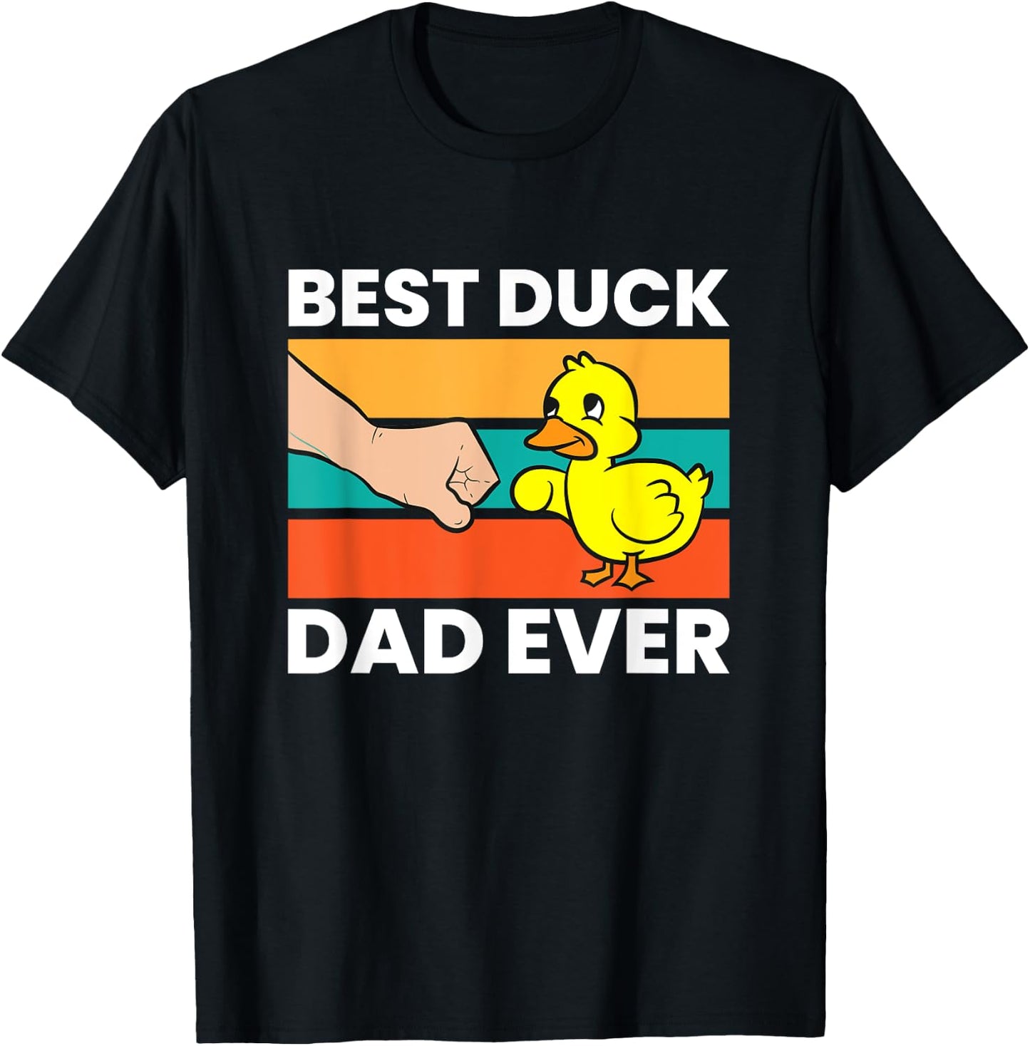 Best Duck Dad Ever Funny Duck Papa T-Shirt - T-Shirt | Black