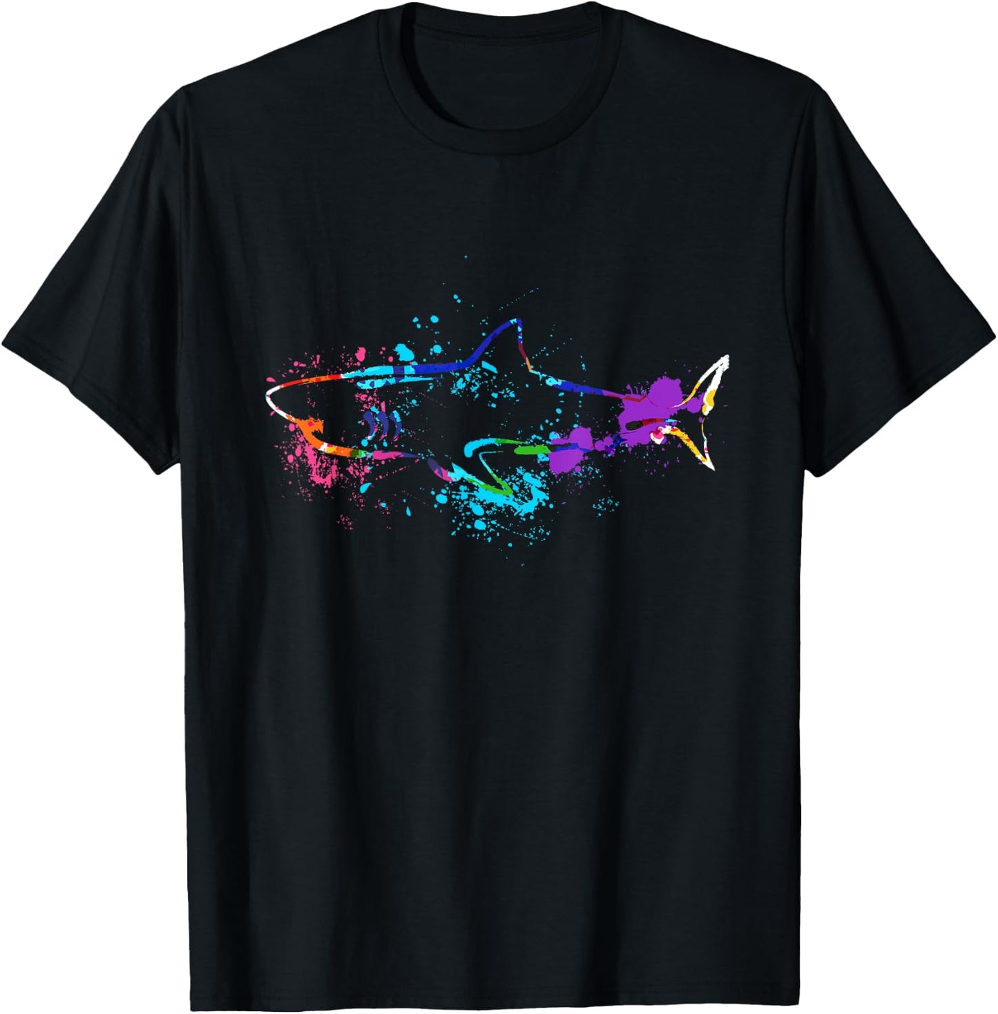 Animal Silhouette Shark Silhouette Hammer Shark Tiger Shark T-Shirt - T-Shirt | Black
