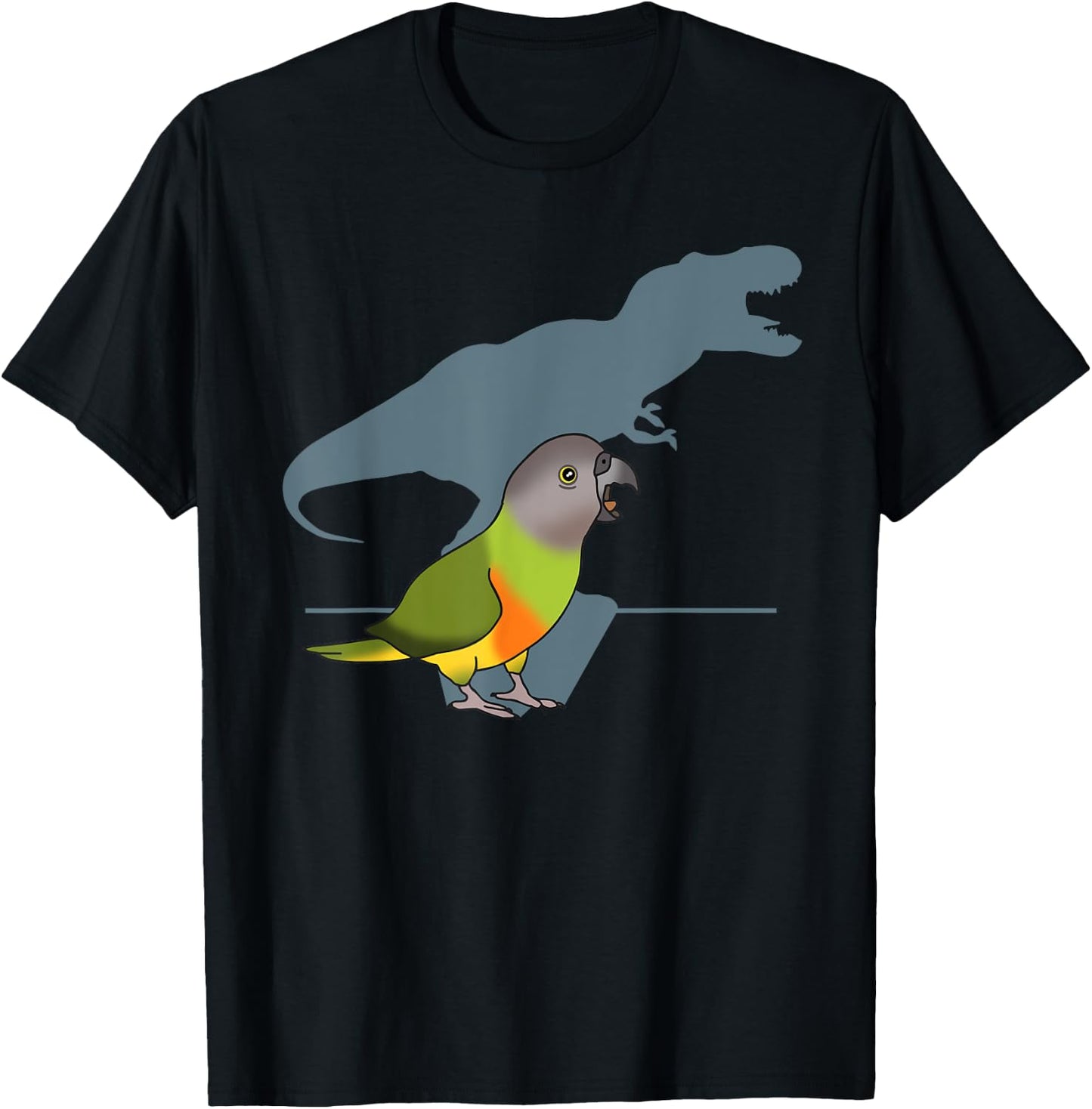 T-rex Senegal Parrot, Birb memes, Funny Dinosaur Parrot T-Shirt - T-Shirt | Black