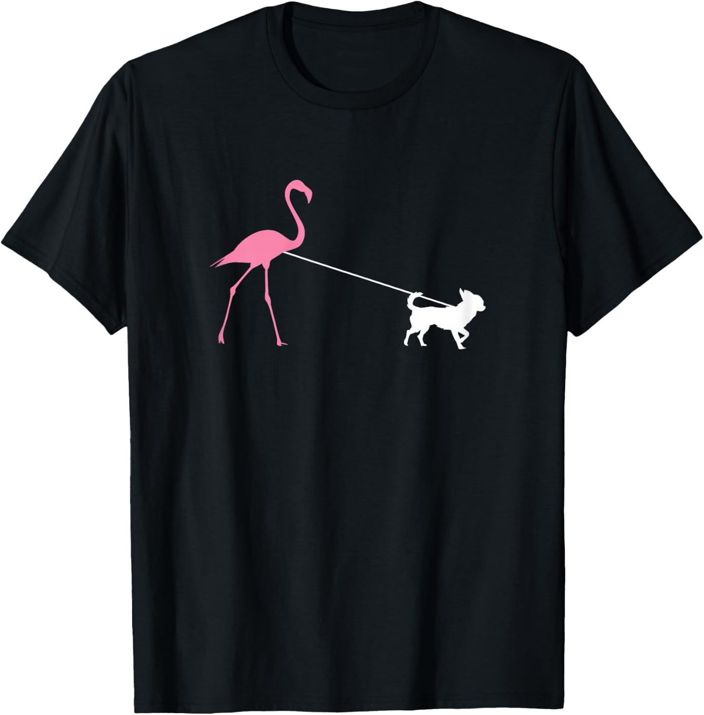 Chihuahua Lover for Dog Mum, Cute Flamingo T-Shirt - T-Shirt | Black