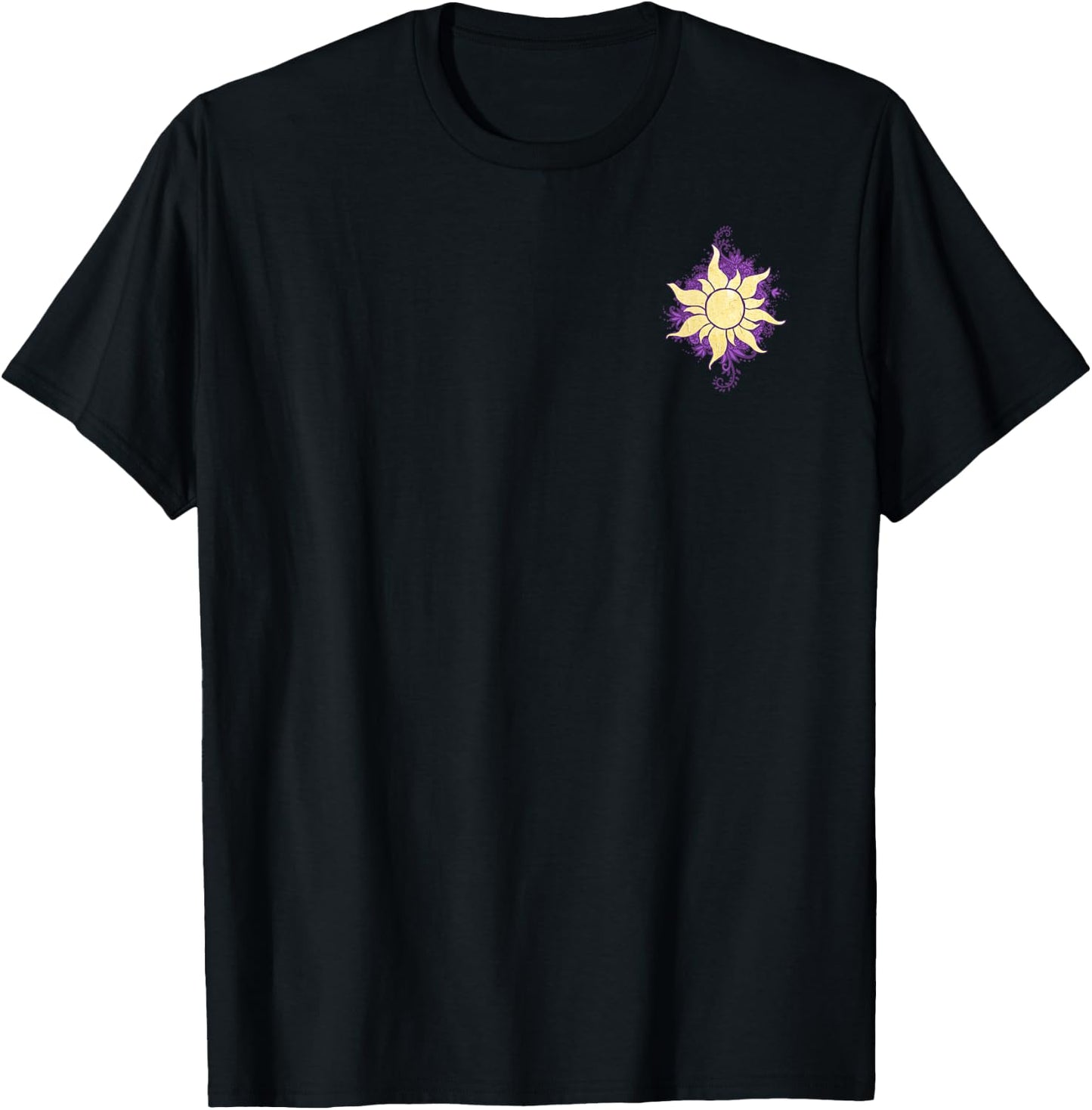 Disney Tangled Gold Sun Doodle Pendant Graphic T-Shirt - T-Shirt | Black