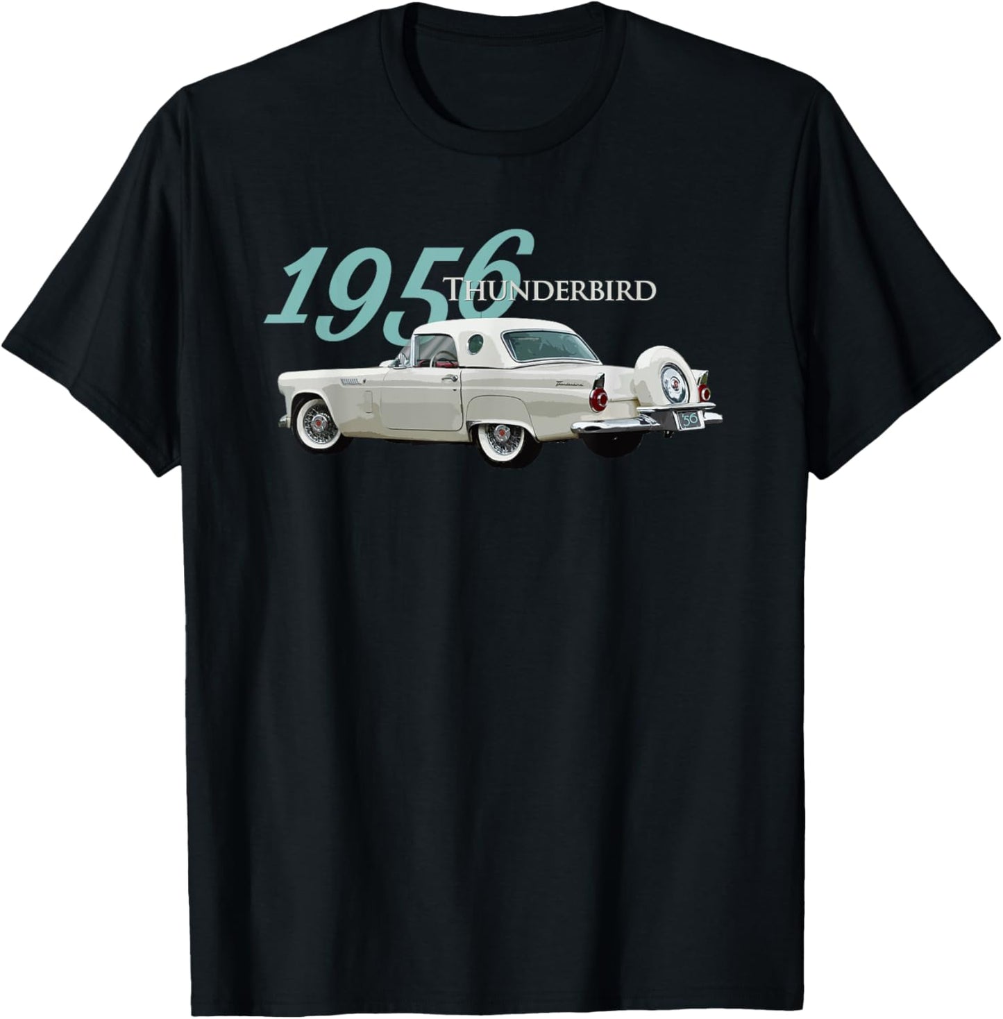 VINTAGE 1956 THUNDERBIRD, CLASSIC AMERICAN SPORTS CAR, 1950s T-Shirt - T-Shirt | Black