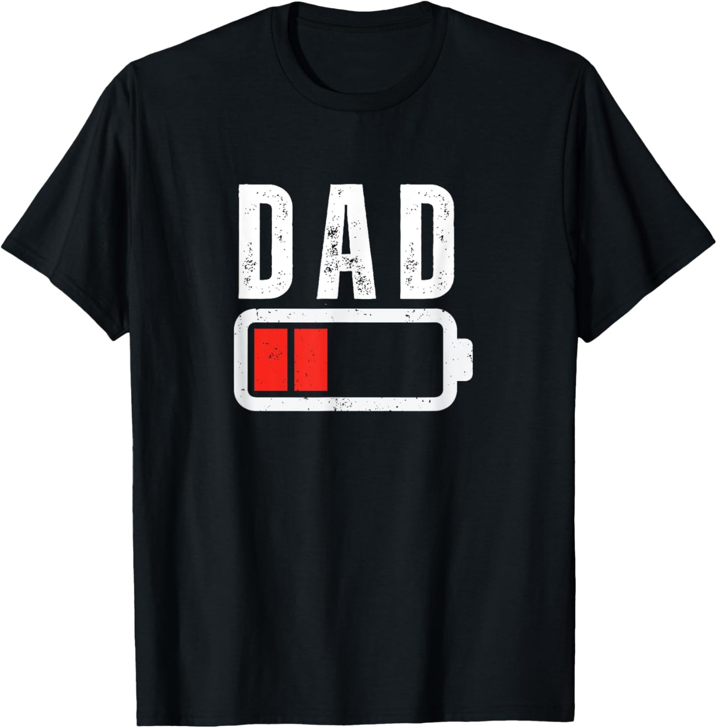 Low Battery Dad Mom Low Battery Drained Funny Sarcastic T-Shirt - T-Shirt | Black
