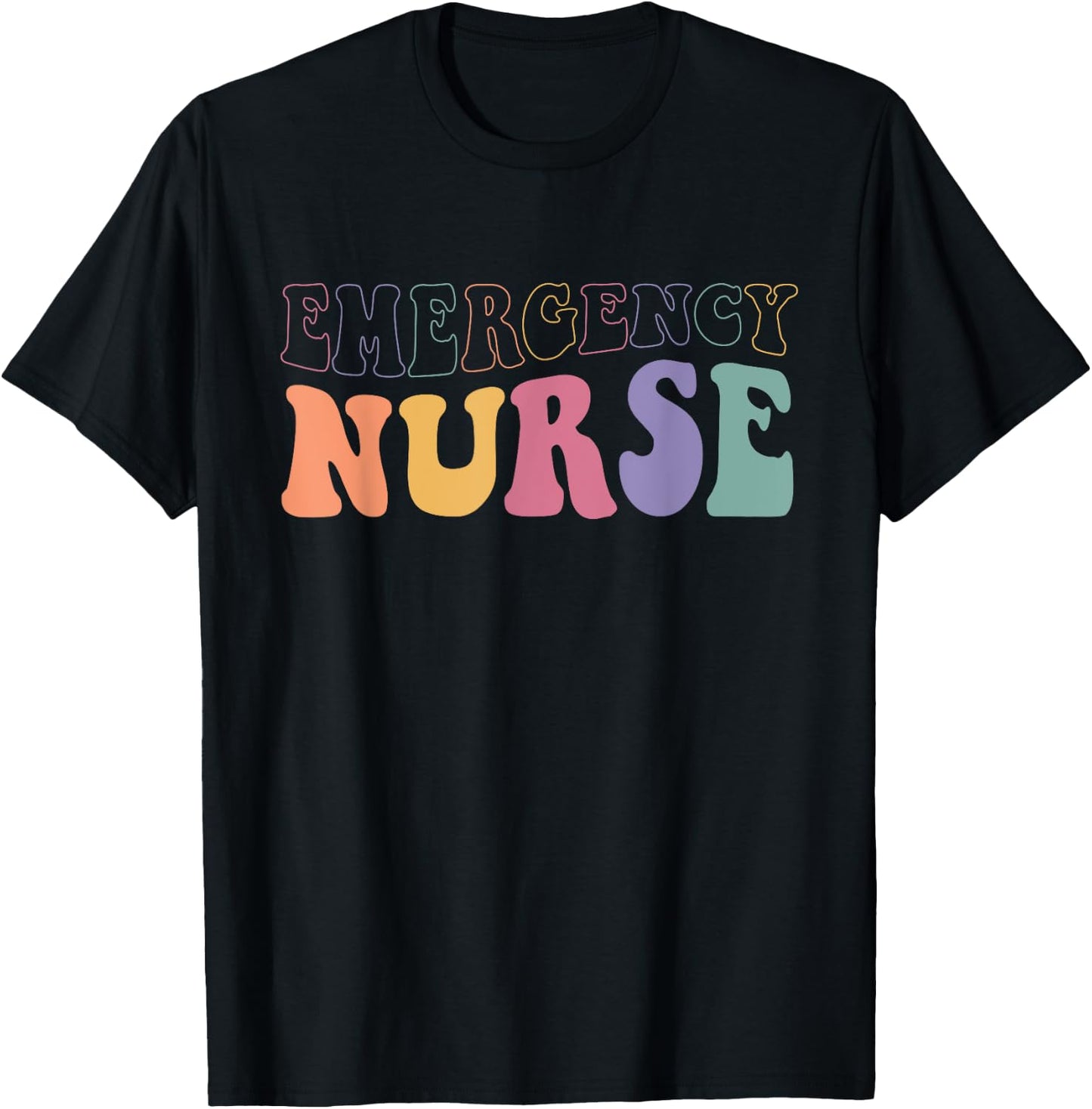 ER Nurse Groovy Emergency Nurse Nursing School Women T-Shirt - T-Shirt | Black