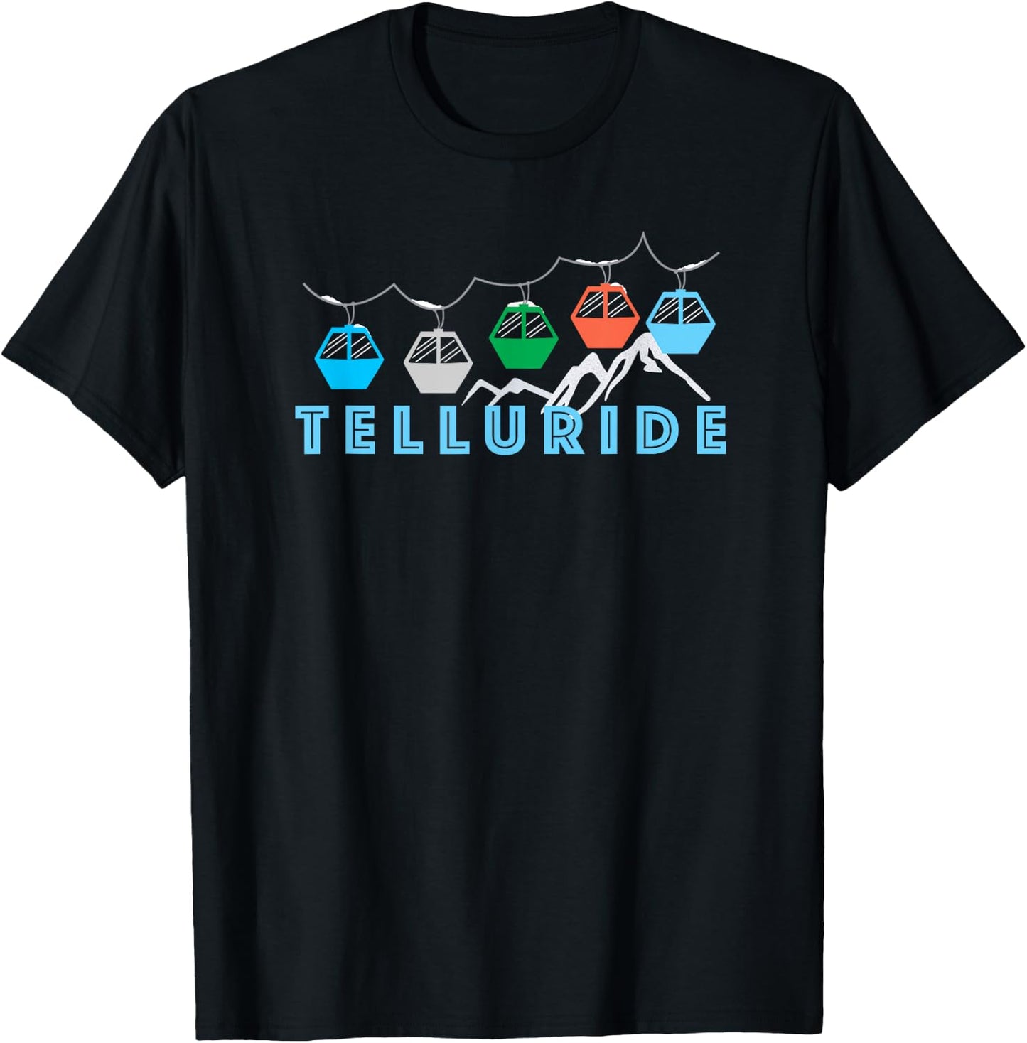 Telluride Ski Mountain Gondola - Telluride, Colorado T-Shirt - T-Shirt | Black