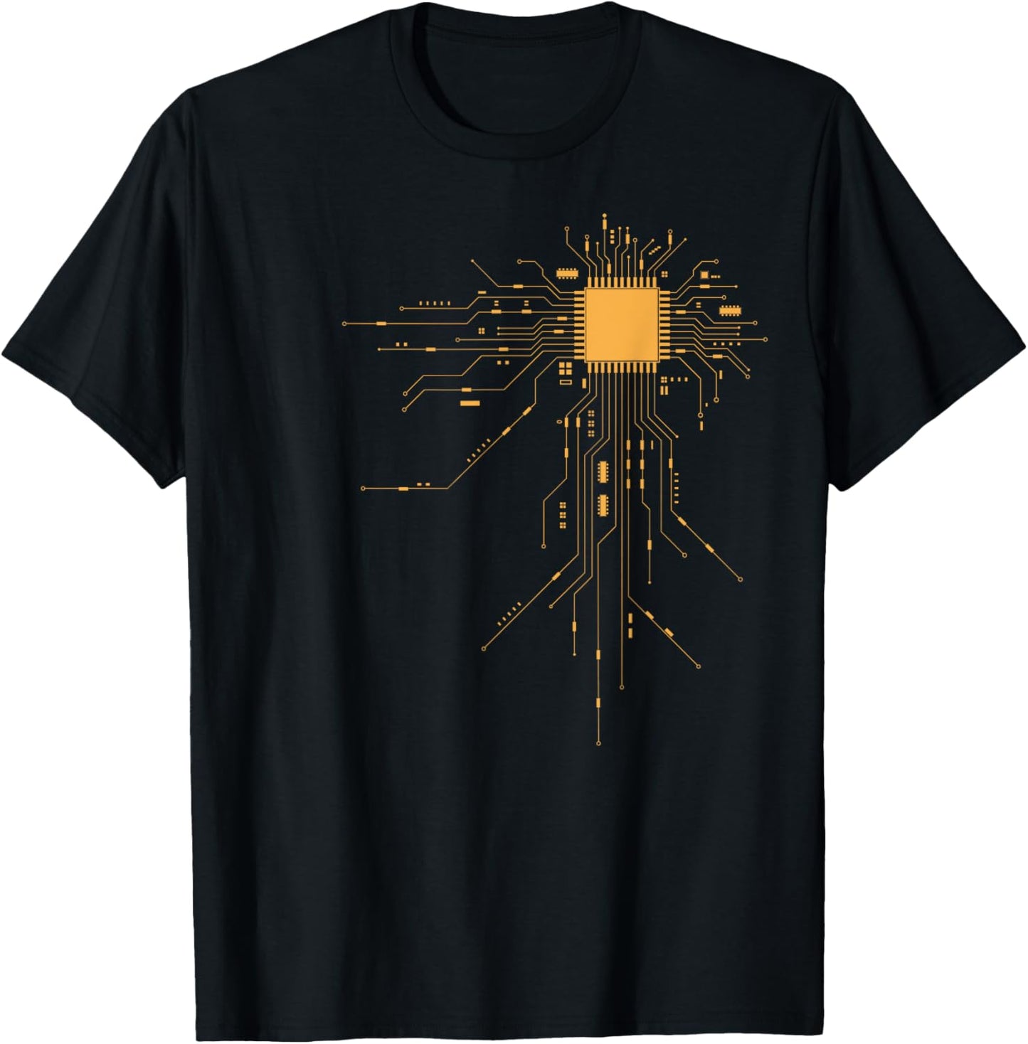 Cool Computer Geek Women Youth with CPU Print Gamer T-Shirt - T-Shirt | Black
