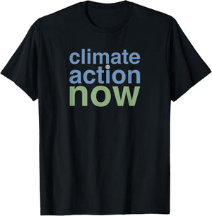 RainFish Graphics 'Climate Action Now' - , Black, Small T-Shirt - T-Shirt | Black