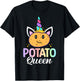 Potato Queen Female Potato Lover Girl T-Shirt - T-Shirt | Black