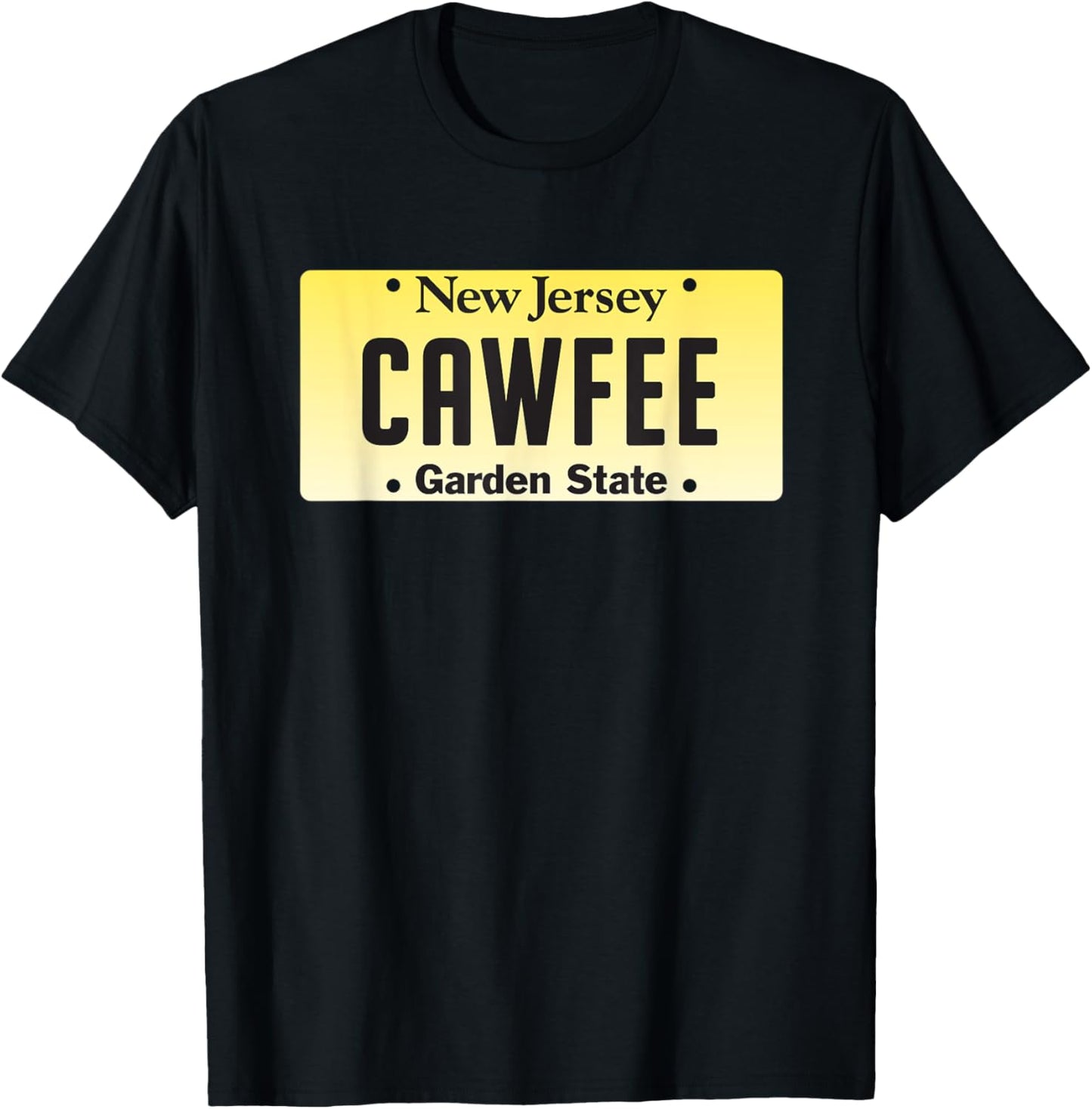 New Jersey CAWFEE license plate T-Shirt - T-Shirt | Black